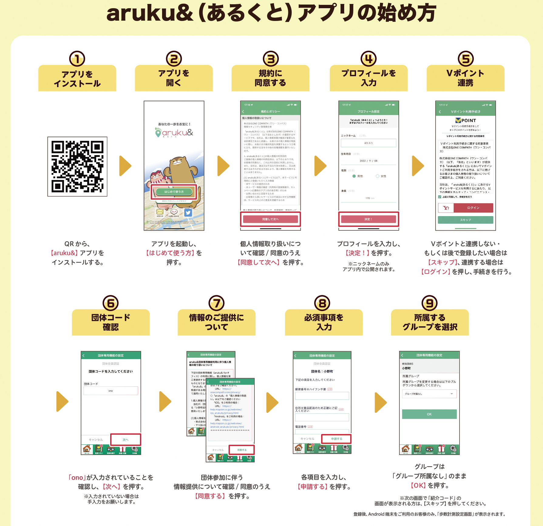 aruku&アプリの始め方