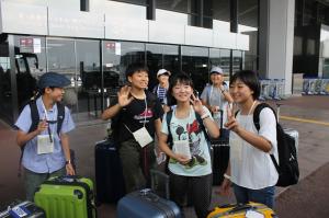 成田空港で